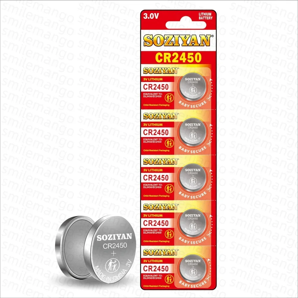 CR2450 3V BR2450  Lithium Coin Battery 600mAh Watch Battery Also Fits:5029LC, LM2450, DL2450, CR2450N Button Batteries