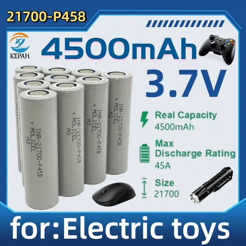 

Совершенно новый INR 21700 P45B 4,8 Ач литий-ионный аккумулятор 3,7 В аккумулятор для электроинструмента с высоким разрядом, игрушка, фонарик в сборе