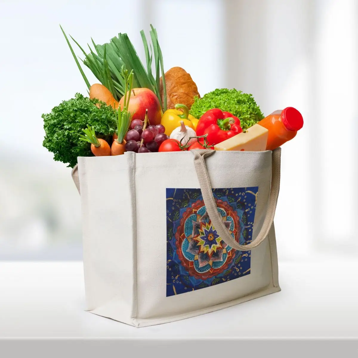 Colorful Mandala Art Tote Bag Women's shopper bag Eco bag Reusable bags