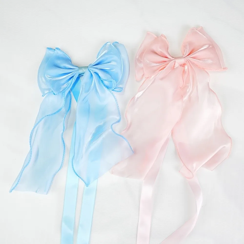 2PCS Mesh Shiny Bow Curtain Tie Non Drilled Home Decor Curtain Clips French Style Decorative Rope Curtain Holders