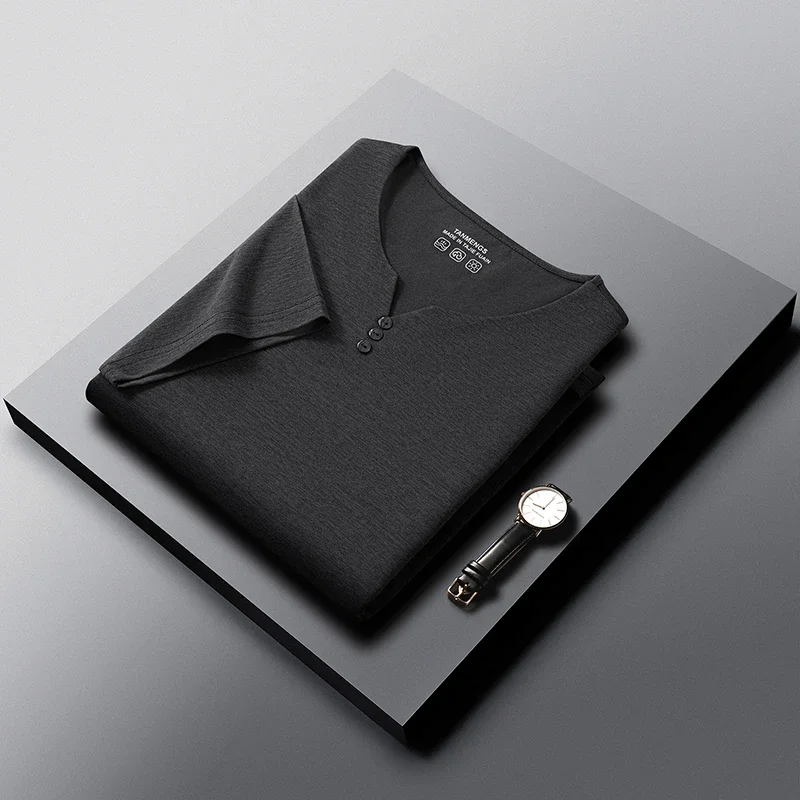 Herren Henley-T-Shirts mit Rundhalsausschnitt, kurzärmelig, lässig, weich, atmungsaktiv, bequem, modische Oberteile für Herren, Alltagskleidung, Sommer-Streetwear