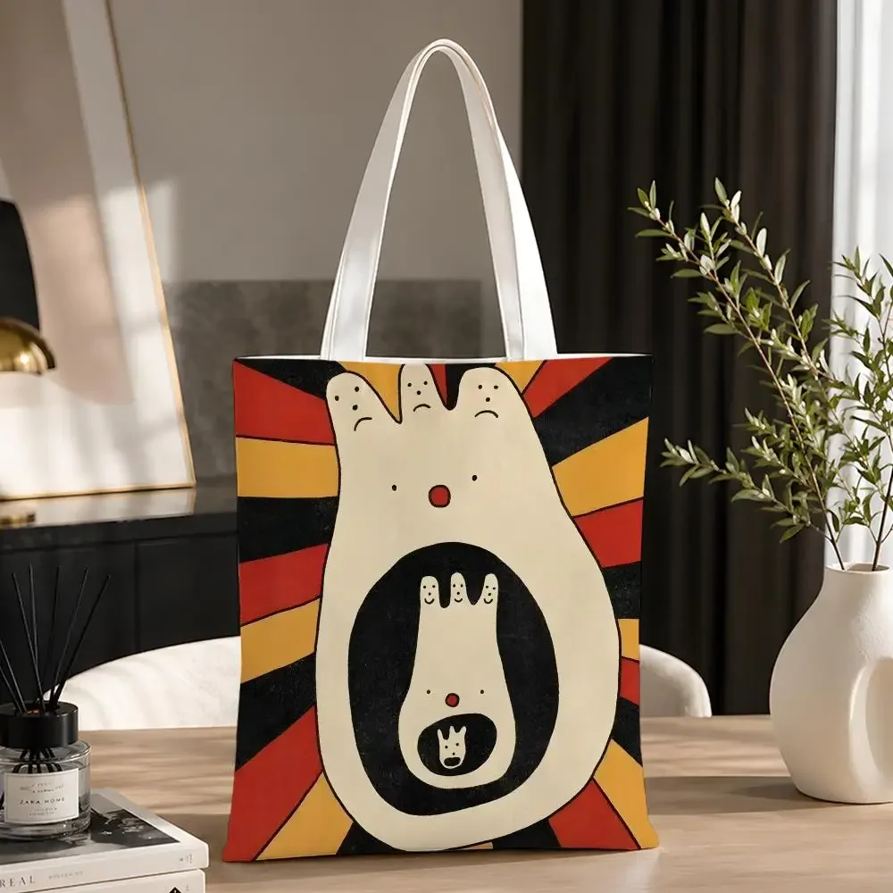 Bolsas de Armazenamento Artísticas R-Raysa F-Fontana, Sacola de Compras Dobrável de Lona Estética, Sacola de Compras Reutilizável de Lona da Moda
