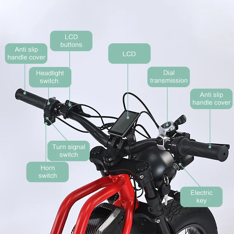 1500W Vintage Fat Tire E-Bike 4