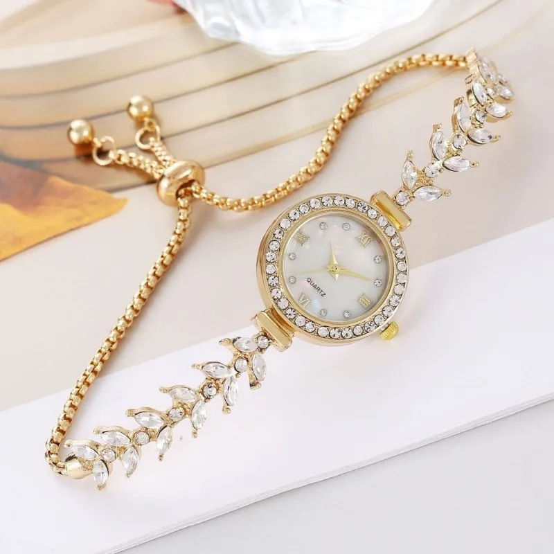 

Роскошные женские часы с подсветкой в стиле русалки, с бриллиантами, регулируемым браслетом и кварцевым механизмом