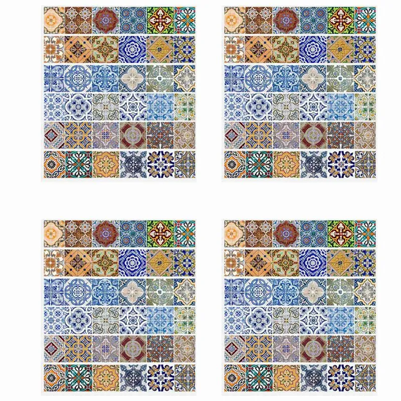 24X Peel And Stick Tile Backsplash Stair Riser Decals DIY Tile Decals Mexican Traditional Talavera Waterproof