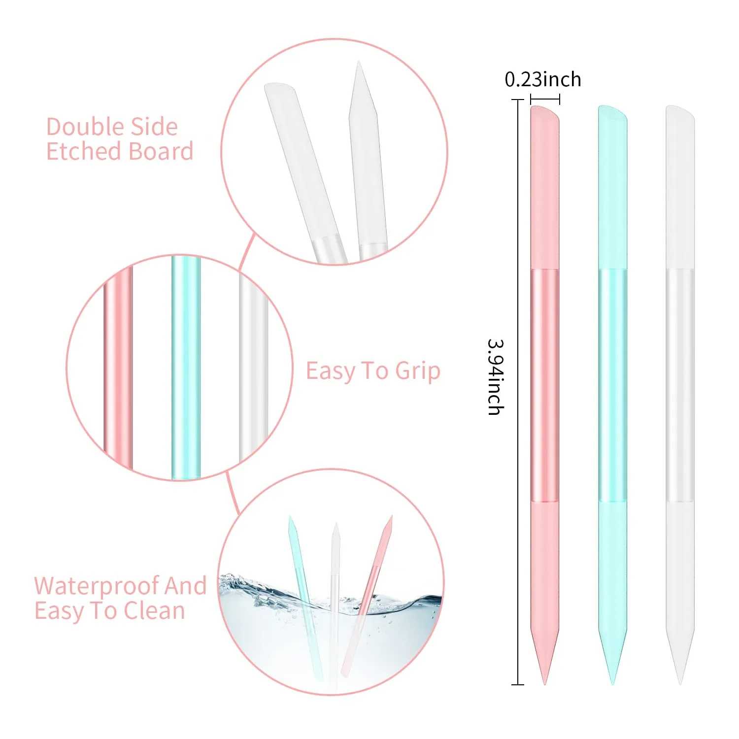 Double-headed Nano-glass Nail File Peeling Finger Joint Cleaning Nail File Polishing Bar Grinding Nail Crystal Bar 1 Pack.