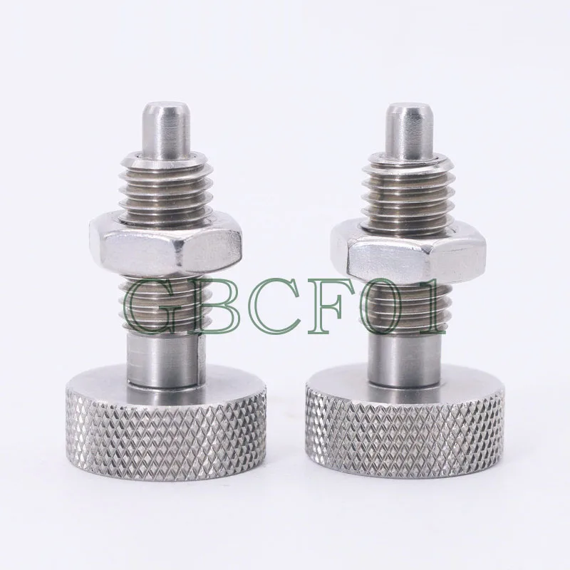 Stainless Steel Indexing Plunger Knob Collet Spring Positioning Pin Coarse Thread Safety Lock Pin M6-M16 Self-Locking Reset Type