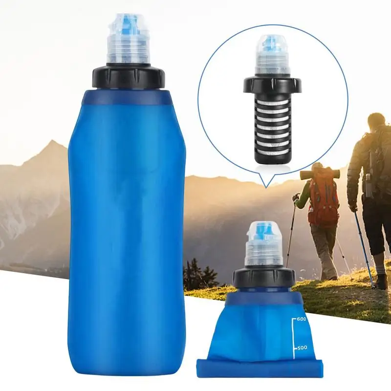 TPU Foldable Bottle Water Filter System Outdoor Portable Water Purifier Ultrafiltration Membrane Filter Field Survival Tools