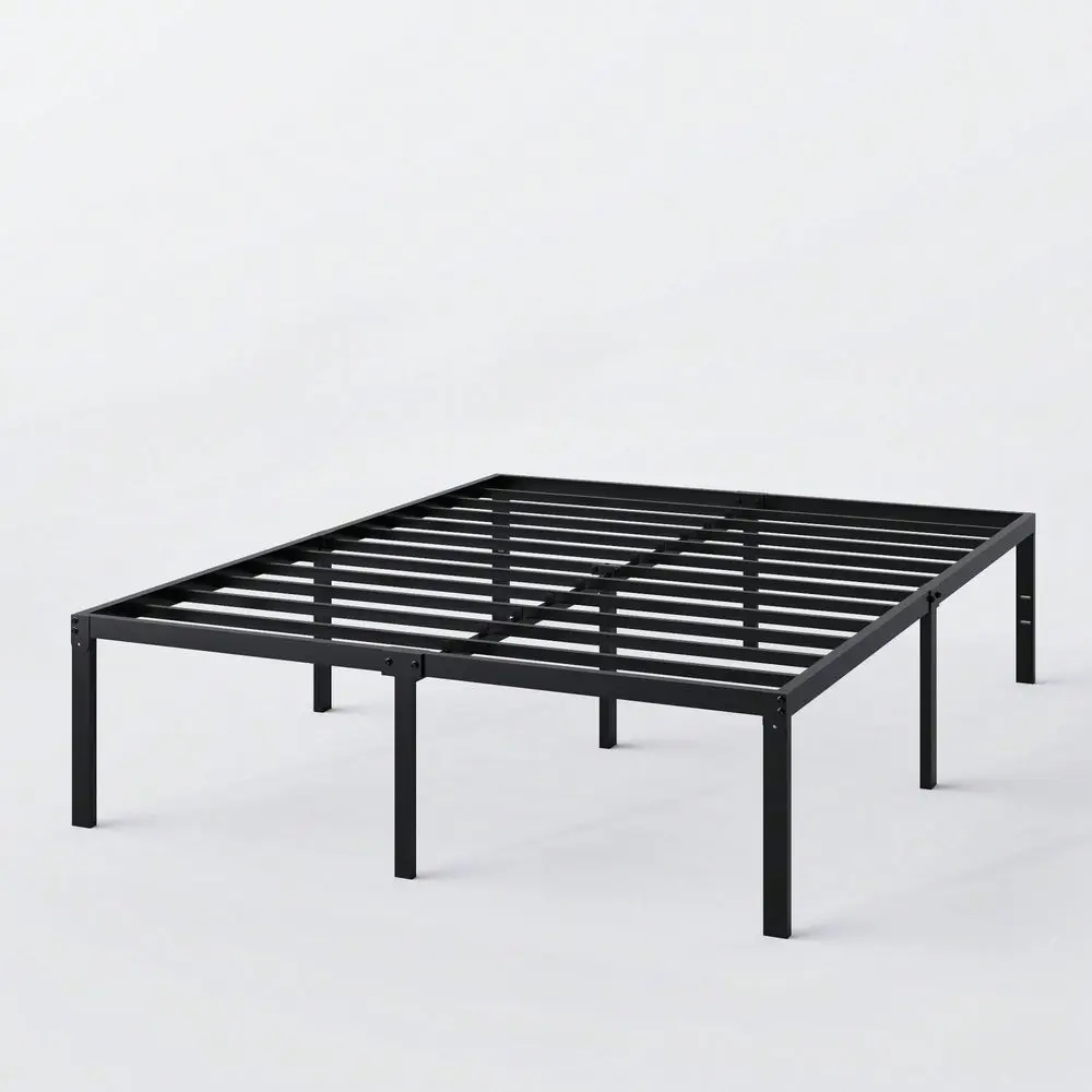Heavy Duty Metal Platform Bed Frame With 16.5 Large Under Bed Storage Space Available In Twin, Full, Queen King, Black Finish B