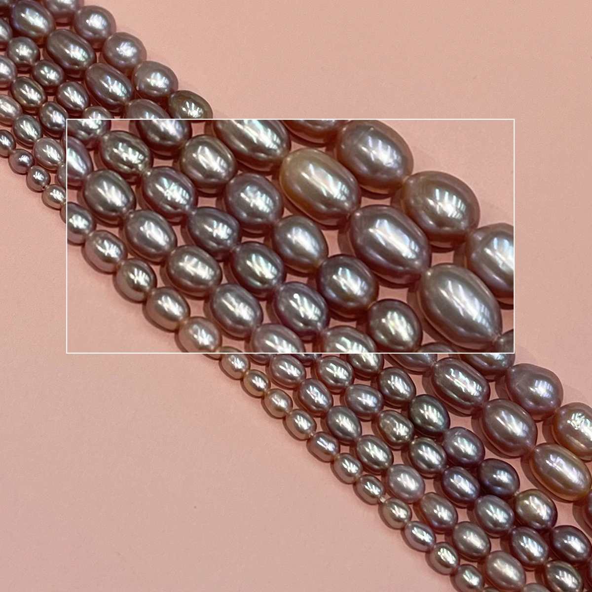 AAA Natürliche Süßwasser-Reisperlen in Lila, 3-9 mm, für die Schmuckherstellung, DIY-Halsketten, Armbänder, Ketten, Ohrringe, Accessoires – Detail 1