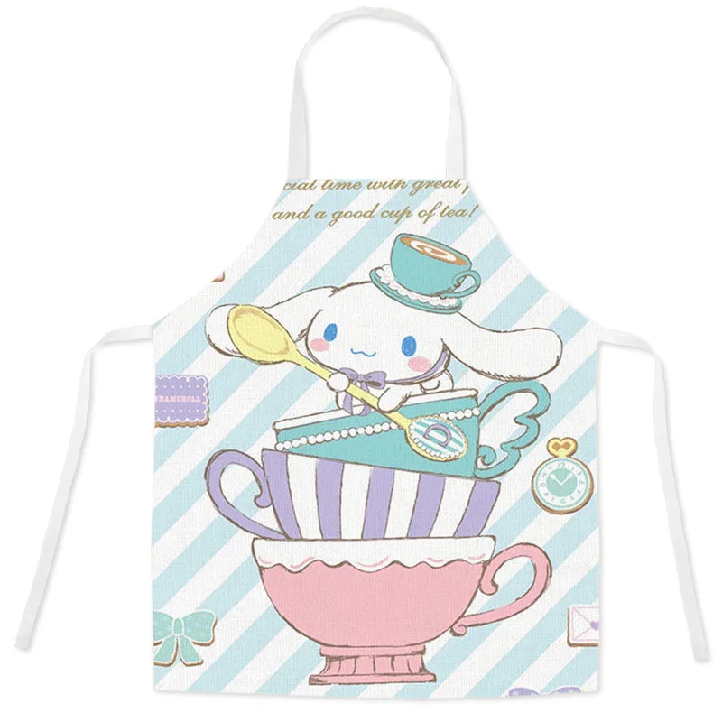 Kawaii Sanrio Cinnamoroll Apron Women\'s Kitchen Items Children\'s Handmade Diy Apron Home Parent Child Items Waterproof