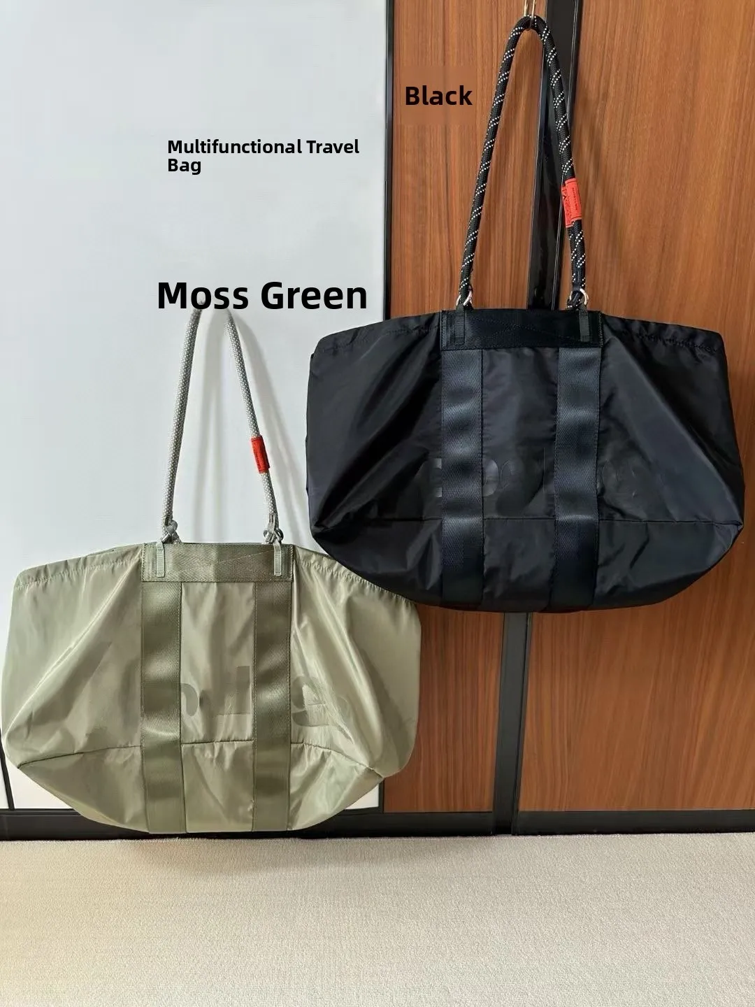 

Large Capaci Waterproof Travel Bag Lightweight Portable een Bla Moss Color Summer New Sle Busin Trip op Bag