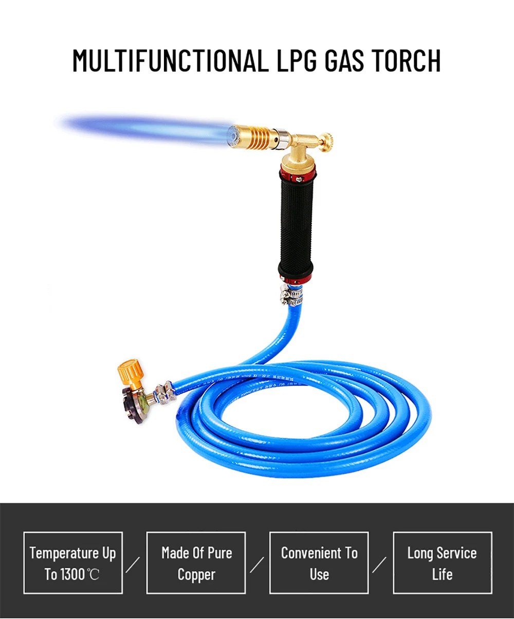 1300 ℃ Flamme Pistole Propan Fackel Kupfer Silber Löten Werkzeug Metall Schmelzen Gas Fackel mit Butan Gas Flasche Anschluss BBQ Pistolen – Detail 2