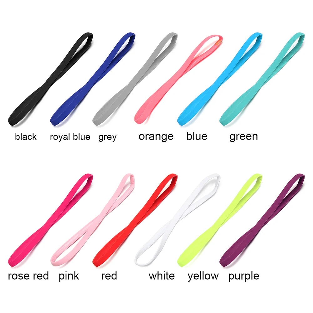 1PC Yoga Hair Bands Candy Color Women Men Sports Headband Girls Sport Anti-slip Elastic Rubber Sweatband Football Running