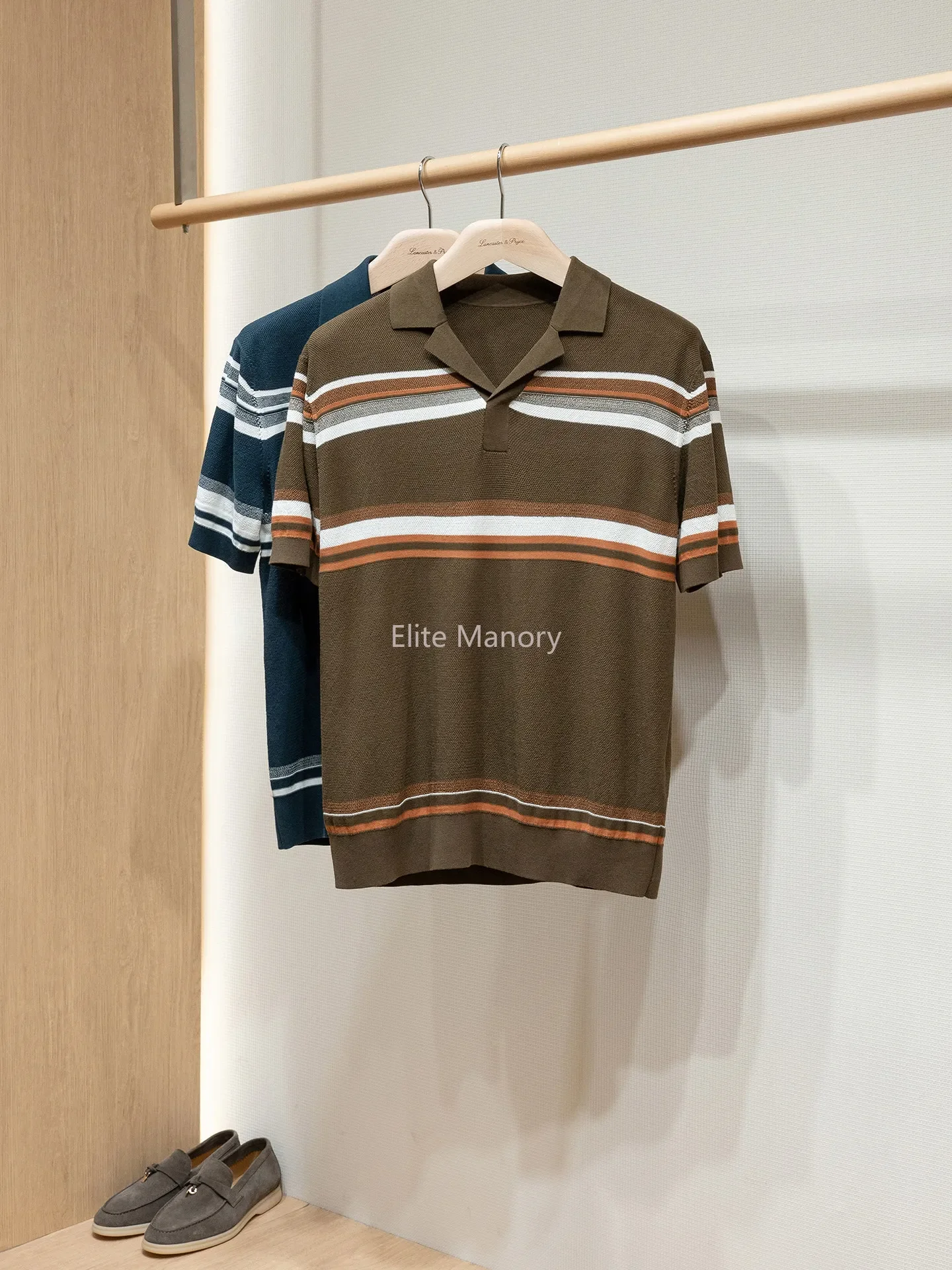Stoll woven fabric linen mulberry silk cotton blend, lapel short-sleeved POLO shirt