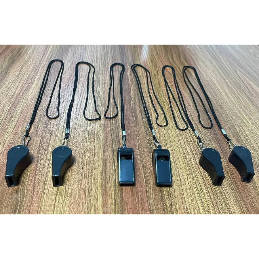 20 Stuks Plastic Luide Fluitjes Met Lanyard Voor Scheidsrechter Coaches Basketbal Voetbal Sport Training Game Event Badmeester Survival