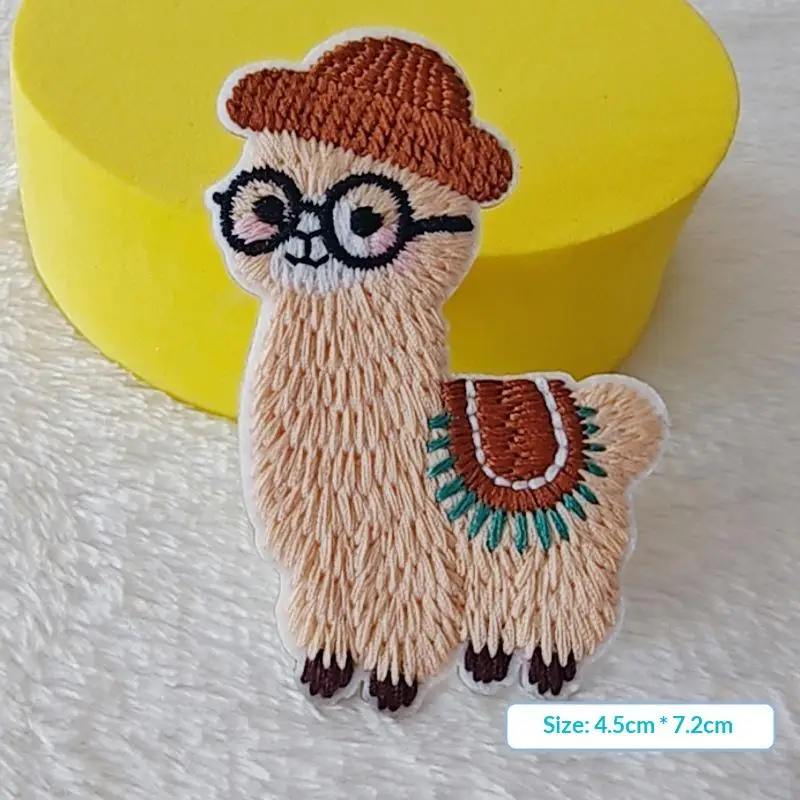 6 Stück Cartoon-Lama-Computer-Stickerei-Aufnäher, Handtuch-Stickerei-Aufnäher zur Kleidungsdekoration, Taschenreparatur, langlebiger Stoffaufkleber – Detail 9