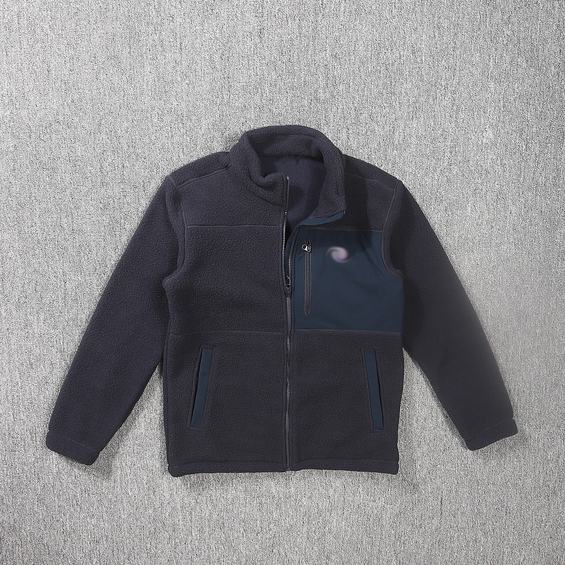 

Men's Outdoor Autumn Winter Lamb Fur Jaet Stand Collar Warm Fce Lined Slim Fit Simple Sle Polyester Fiber Zipper Closure