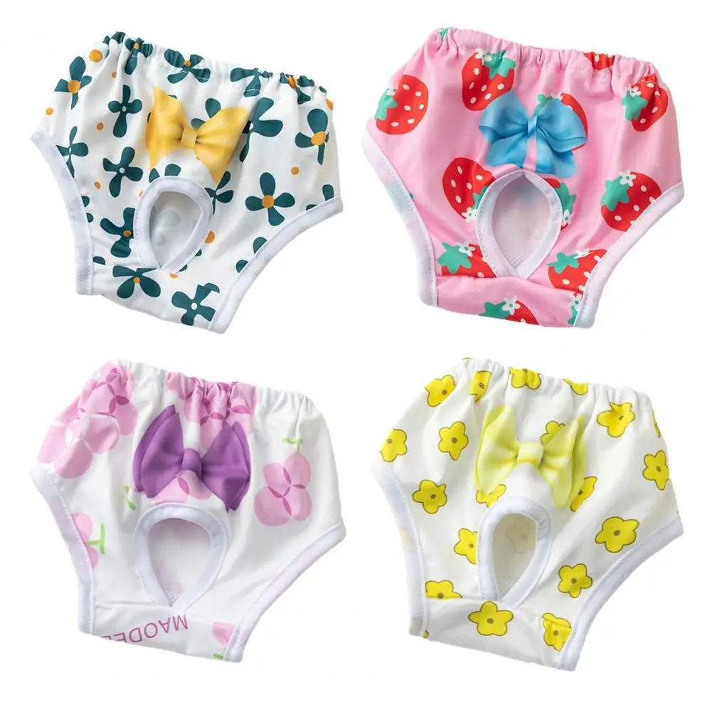 Pet Menstrual Pants Dog Diapers Prevent Mess Cartoon Patterned Shorts Underwear Princess Pet Panties Breathable Dog Clothes