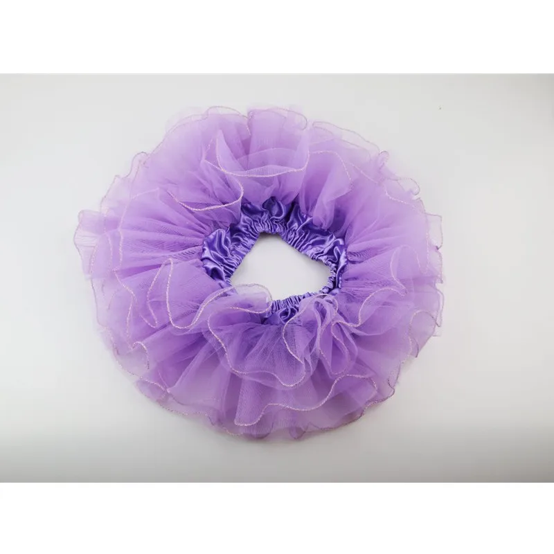 Girls Fluffy 2-8 Years Chiffon Pettiskirt Solid Colors 3 Lays tutu skirts girl Dance Skirt Christmas Tulle Petticoat