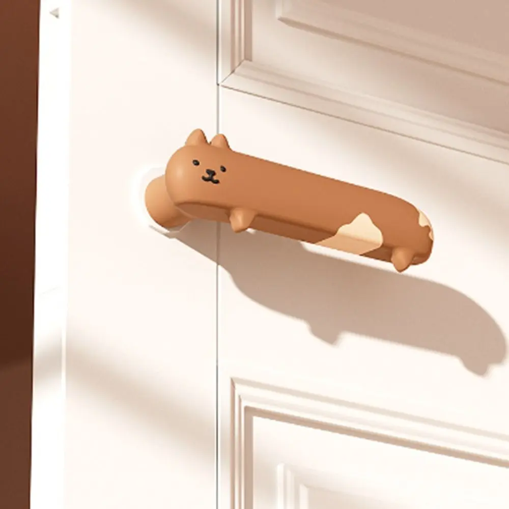 Silicone Door Knob Cover Cute Anti-collision Cold-proof Door Handle Cover Cat Shape Protective Pad Home