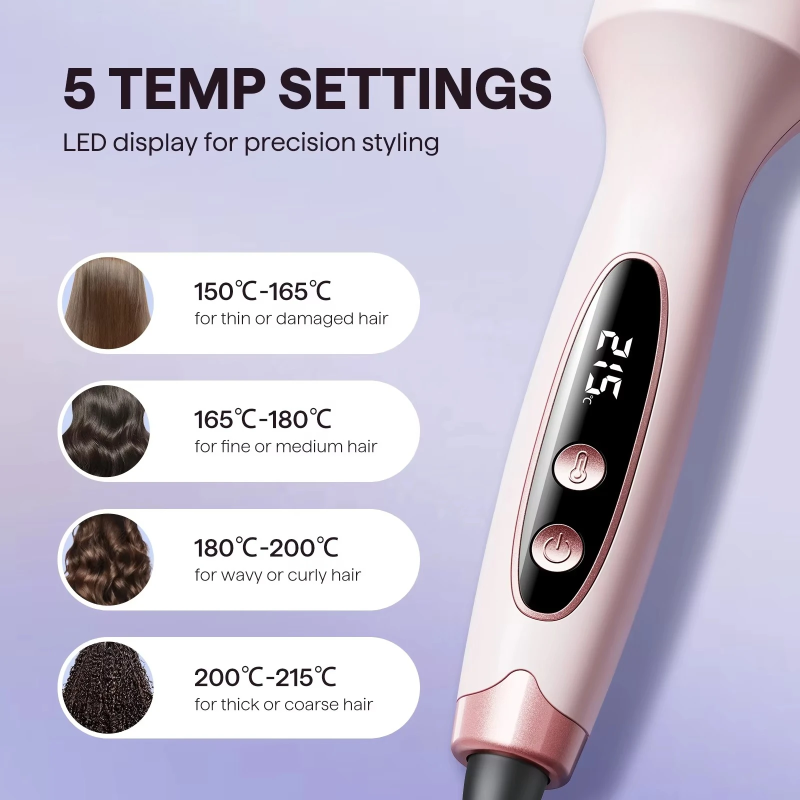 1pc Enhanced 1.5-inch heated round curling comb
