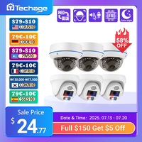 Techage 4MP / 5MP / 8MP POE Сетевые камеры Домашняя безопасность 1 / 2 / 3PCS Антидиверсионные сферические камеры