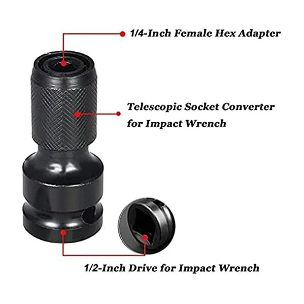 Electric wrench conversion head cover hex head conversion head 1/2 turn 1/4 expansion bit conversion head