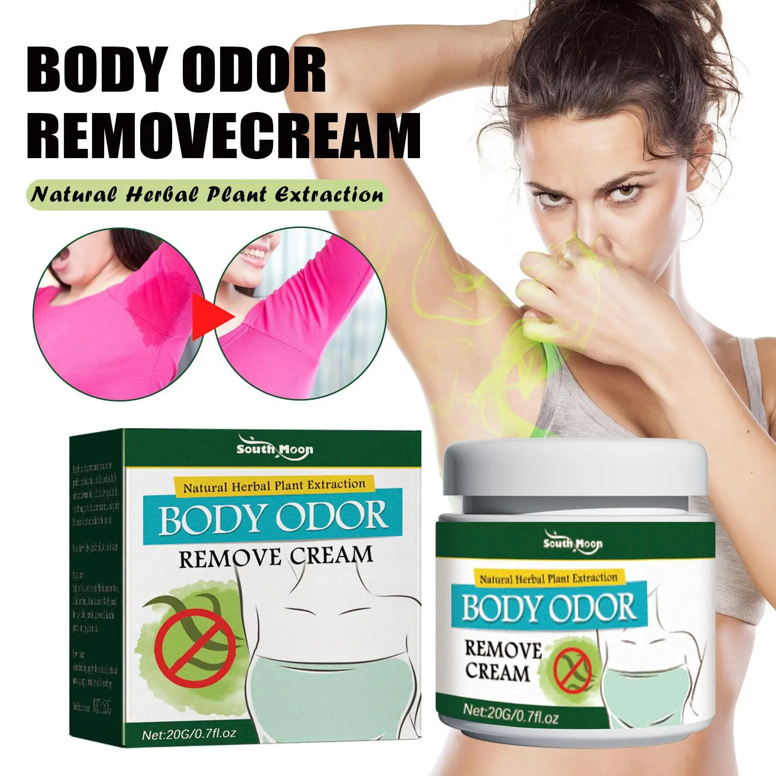 Underarm Care Deodorant Cream, 20g Underarm Deodorant Cream, Underarm Sweat Treatment Body Odor Remover Cream