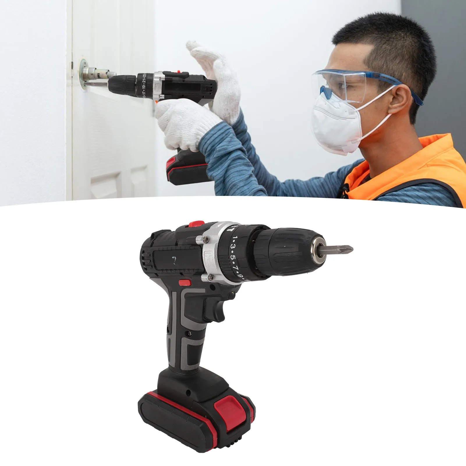 

Electric Drill Electric Drill Kit Lithium Drill Set Speed Adjustable Portable Electric Drill Kit DIY Projects