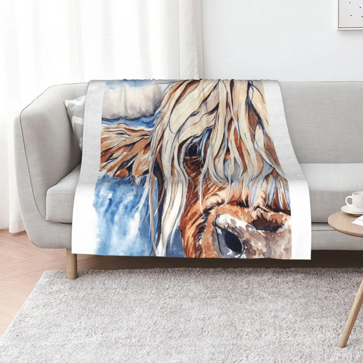 Highland Cow Throw Blanket Sofa Blankets For Sofas Decoratives Stuffeds Beach heavy to sleep Blankets