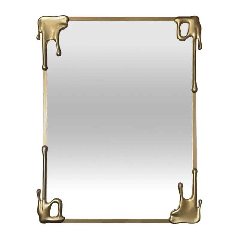 

French vanity mirror oval vanity mirror European carved entrance decoration light luxury Internet celebrity entrance retro