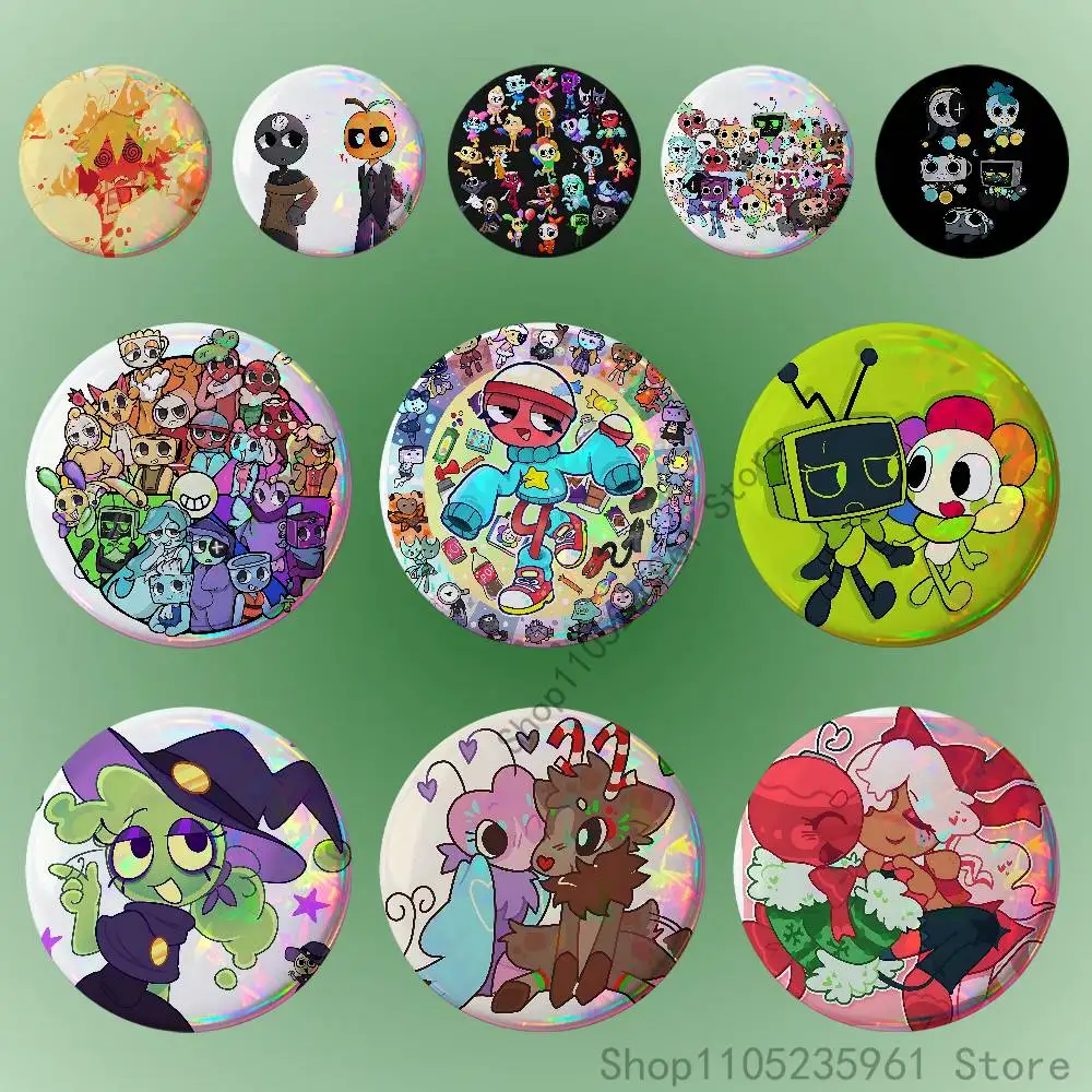 D-Dandys W-WorldS Pin Tinplate Round Brooch Cosplay Nijigen Otaku Culture Badges 58mm 44mm 32mm 75mm 25mm