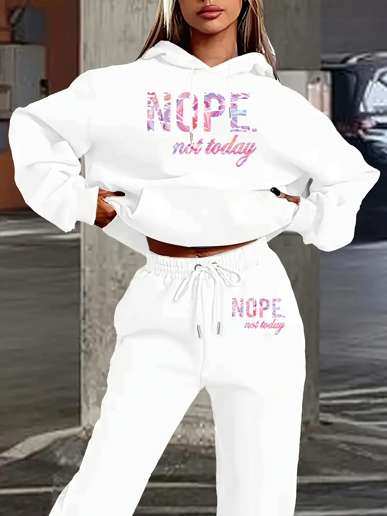 Womans Tracksuit Two Piece Set Hooded Sweatshirts+Sweatpants Suit Lady Casual Jogging Pullovers Fashion Sports Outfits Clothing