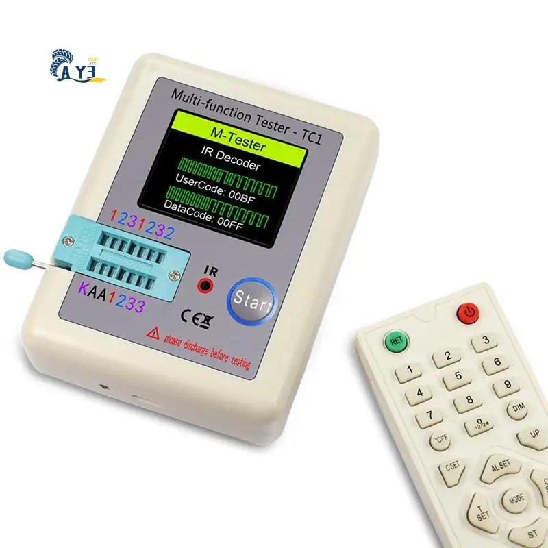 

AY03-LCR-TC1 TC1 Дисплей Многофункциональный TFT-подсветка Тестер транзисторов Наборы деталей для диода, триода, конденсатора, резистора