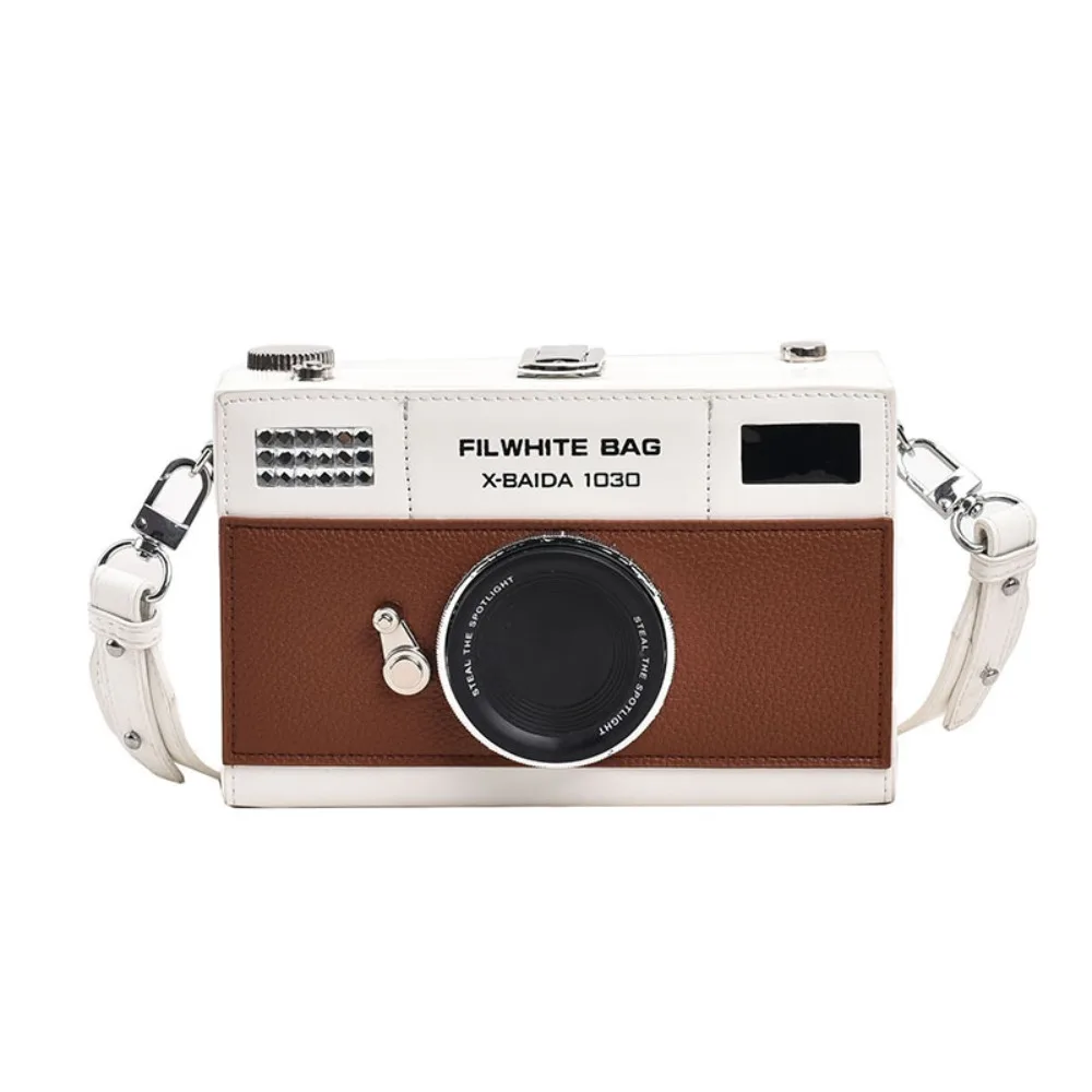 Portable PU Camera Shoulder Bag Large Capacity Shoulder Bag Funny Box Bag Crossbody Bag Small Bag Party