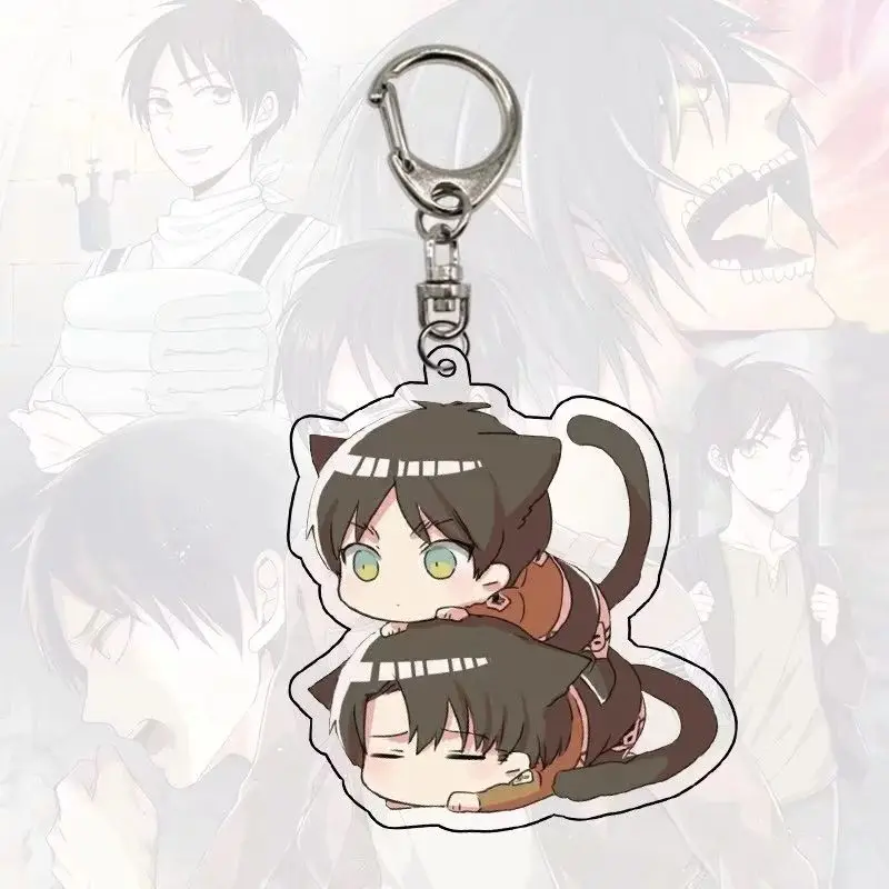 Anime Shingeki No Kyojin/Attack on Titan Levi Ackerman Cosplay Keychain Acrylic Pendant Bag Hanging Decoration Ambitus