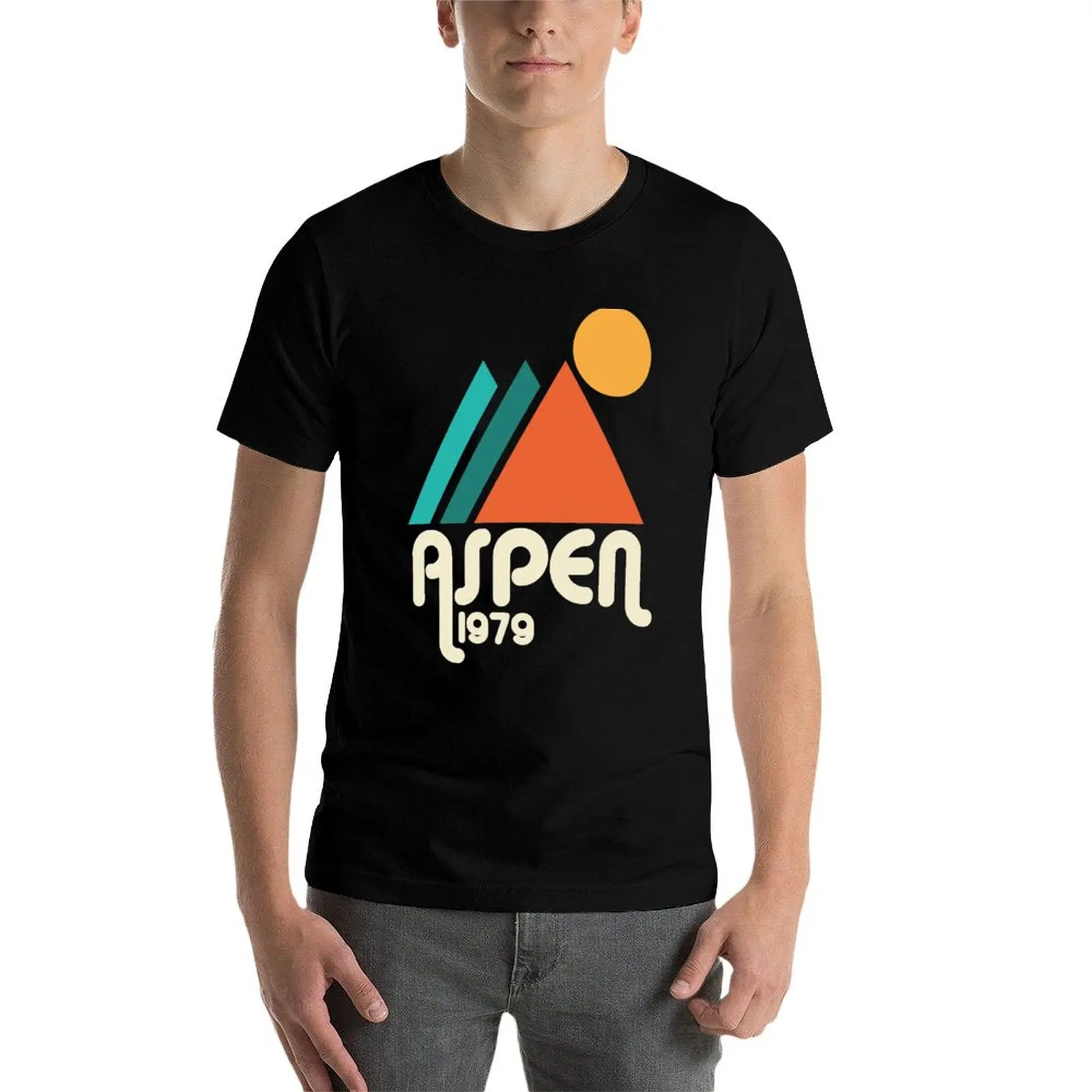 ASPEN 1979 تي شيرت رجل تي شيرت للرجال عادية تي شيرت القطن 100% تي شيرت للرجل الجرافيك تي شيرتات عجيبة #1