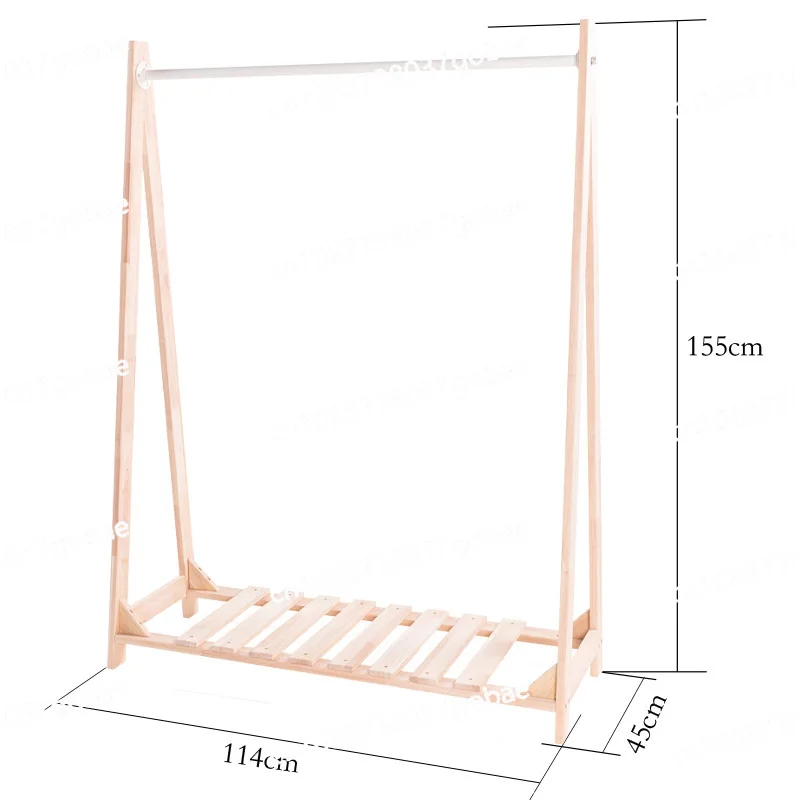 

Clothing store iron wood floor roller hanger