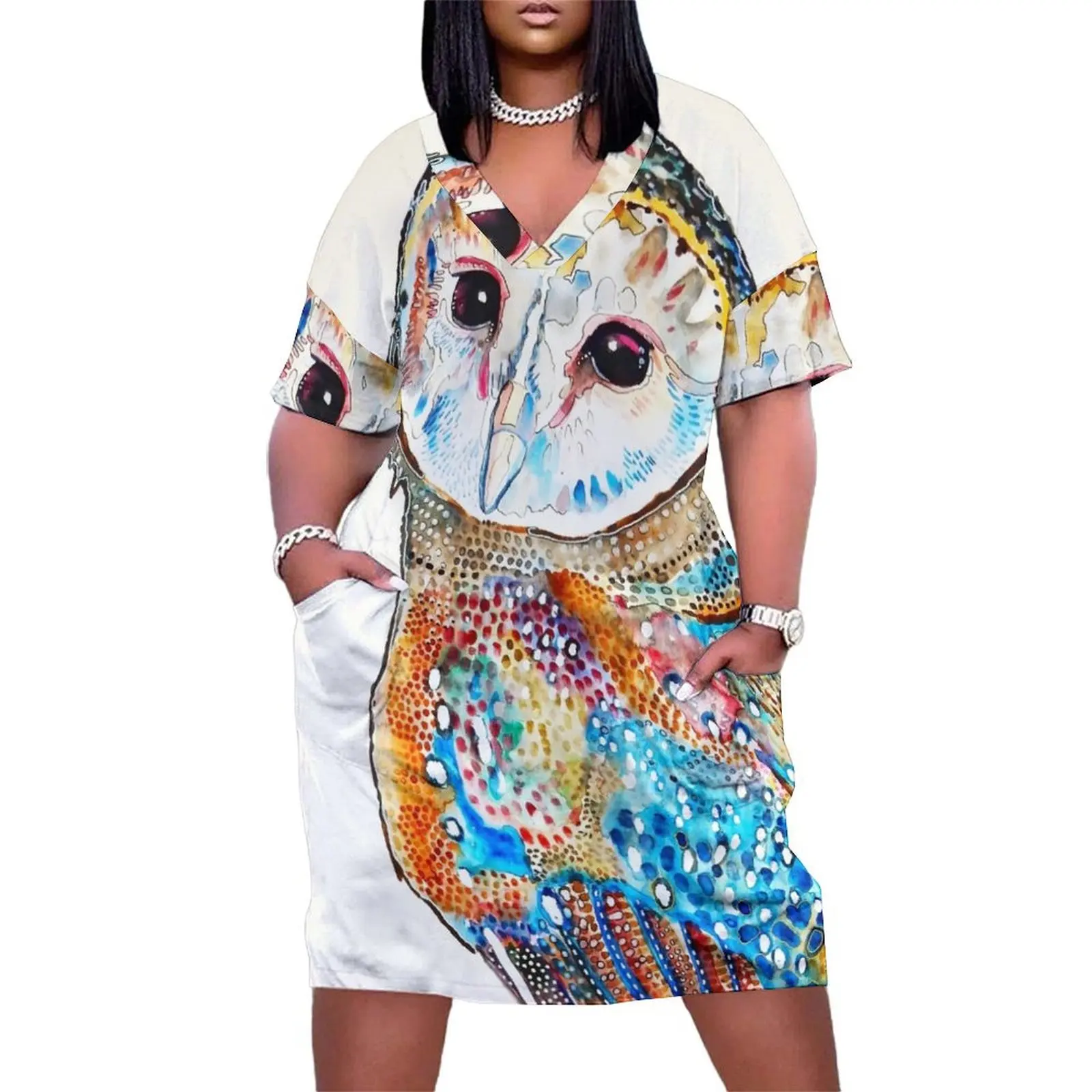 

Eastern Barn Owl Loose Pocket Dress Women's summer skirt beach dress women dresses Women long dress