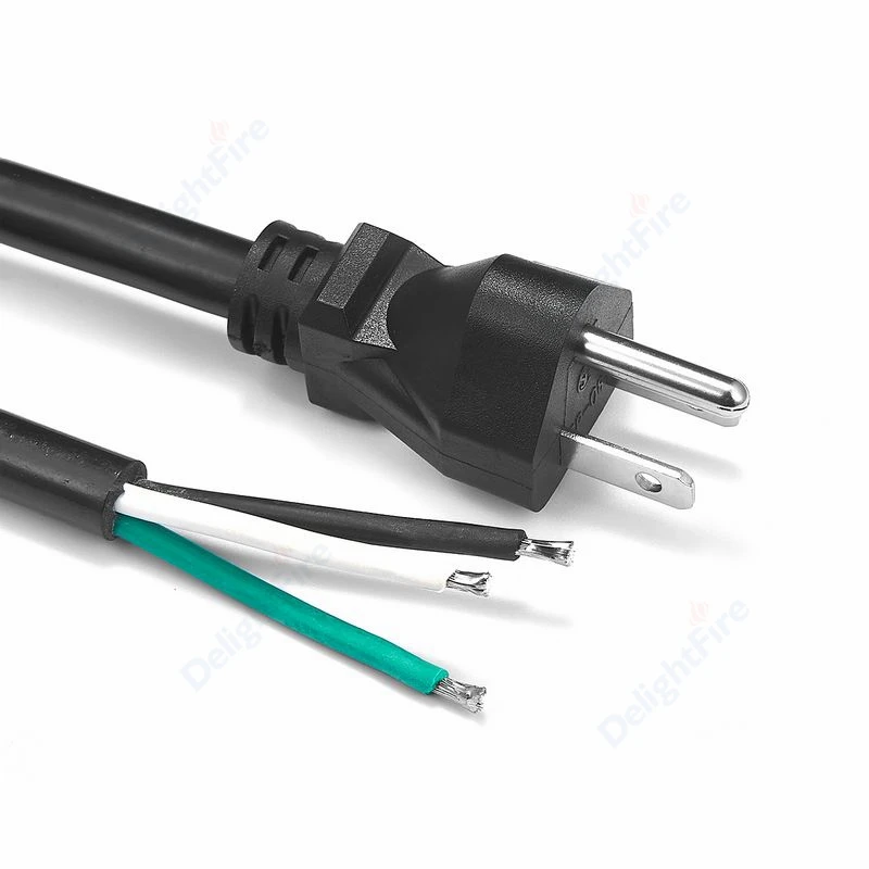 Кабель питания США 14AWG, сменный косичка NEMA 5-15P, шнур питания для светодиодного прожектора, морозильной камеры, вытяжки, вакуумной вытяжки