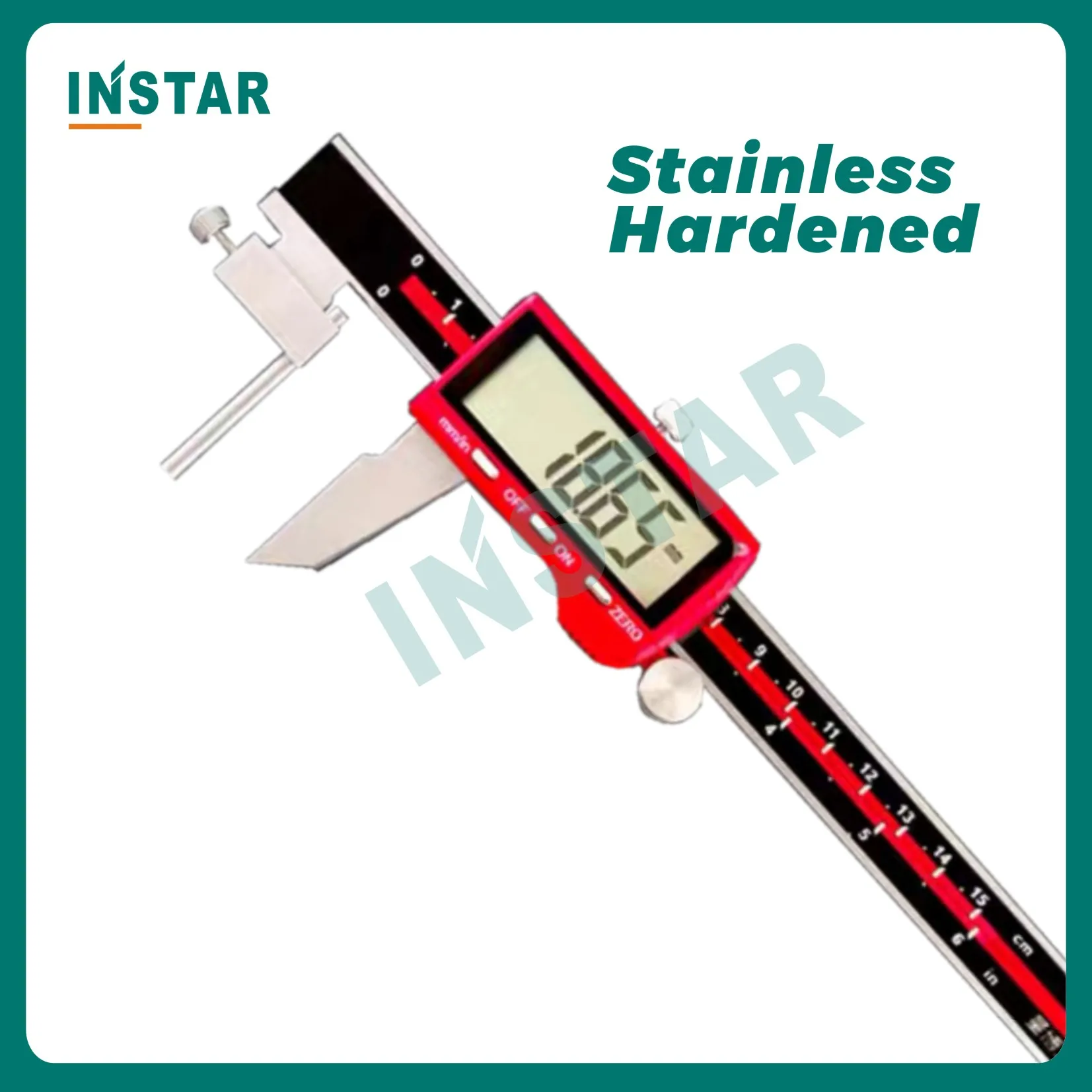 Aço inoxidável Instar Tubo Digital Caliper, Qualidade Industrial, Grau DIN, Rod, 4mm, 0-150mm x 0.01mm