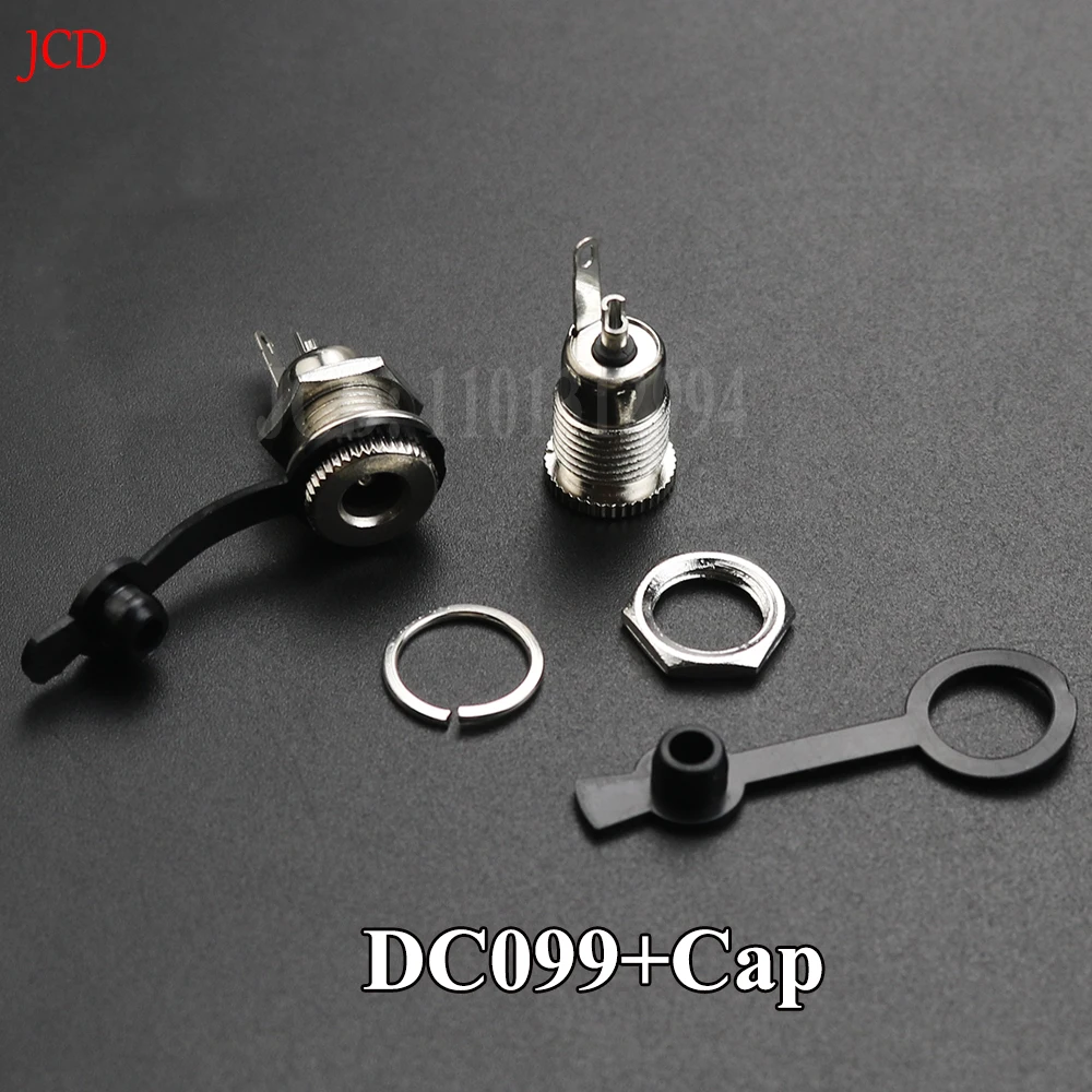 

1/2/5PCS DC099 5.5*2.1 5.5*2.5 DC Power Jack Socket Female Panel Mount Connector metal 5.5 mm x 2.1mm With Waterproof Cap