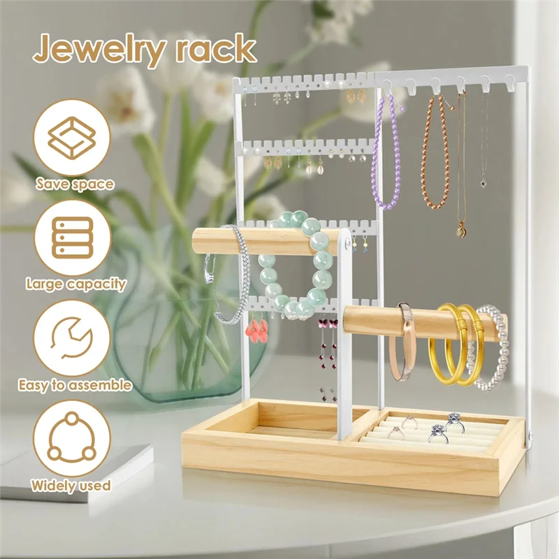 

AT05-4 Tier Jewelry Organizer Stand - Rings & Bracelets On Dressing Tables Countertops