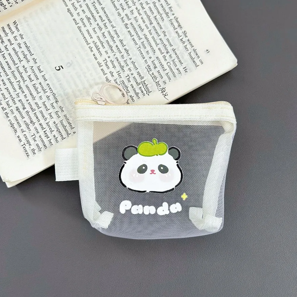 

Портативный кошелек для монет с изображением капибары, кролика, панды, сетчатый кошелек для монет с героями мультфильмов, аниме, держатель для губной помады, сумки для хранения наушников для студенток