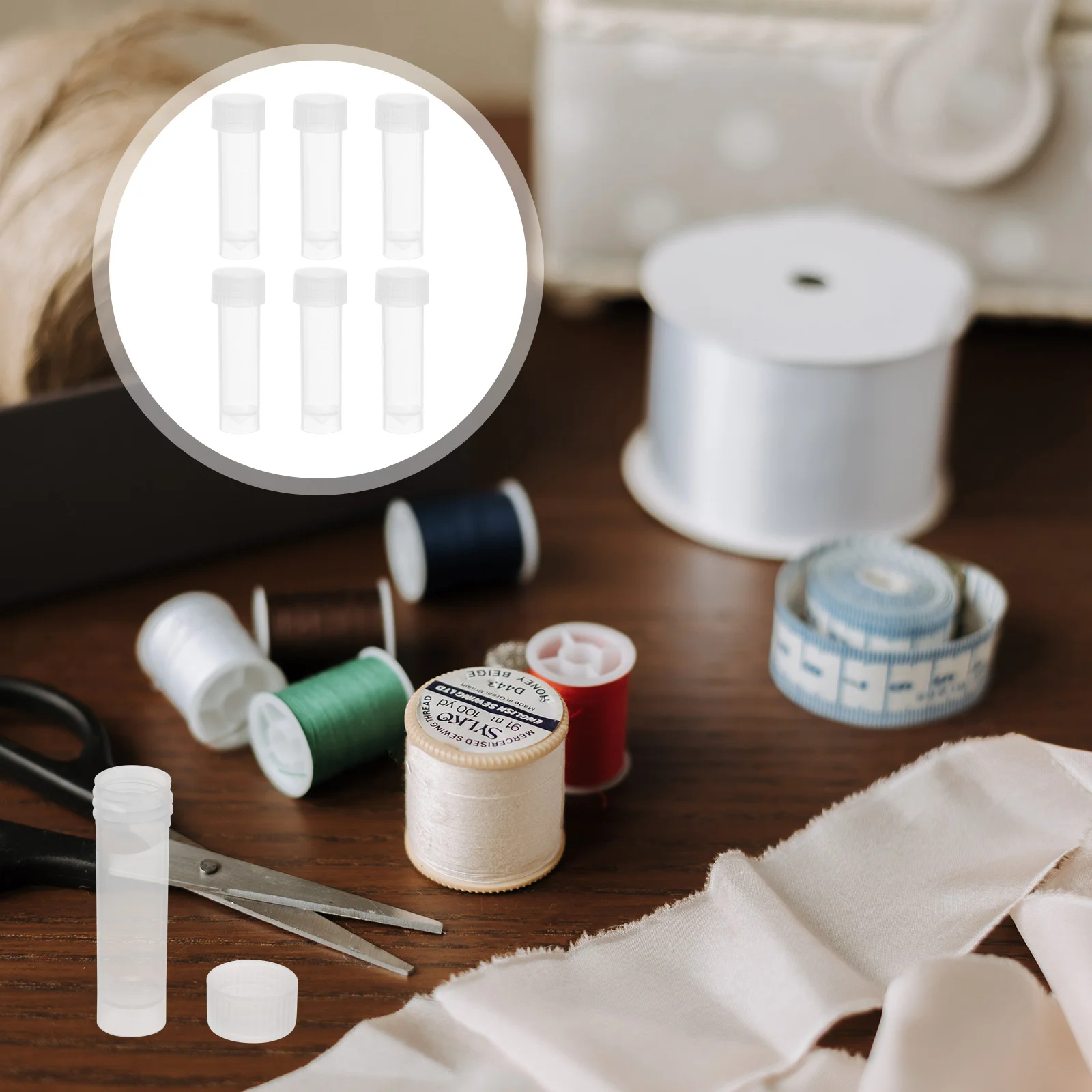 

10 Pcs Sewing Needle Storage Tubes Clear PP Lightweight Beads Jewelry Small Parts ganizer Safe Containers