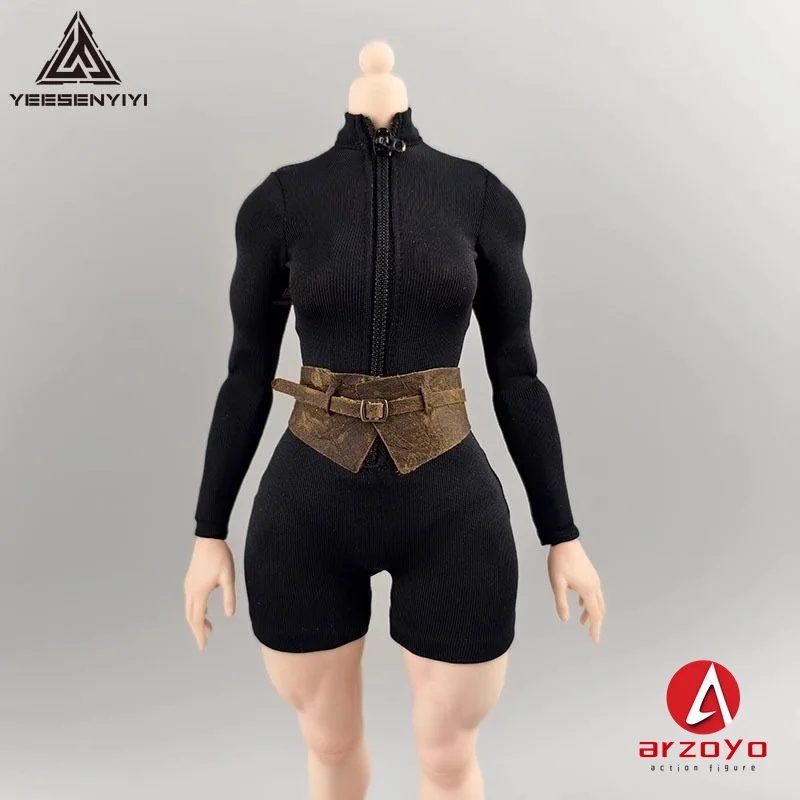 DG065 1/6 High Neck Long Sleeves Jumpsuit Shorts Sexy Tights Clothes Model Fit 12'' BJD Female Soldier Action Figure Body