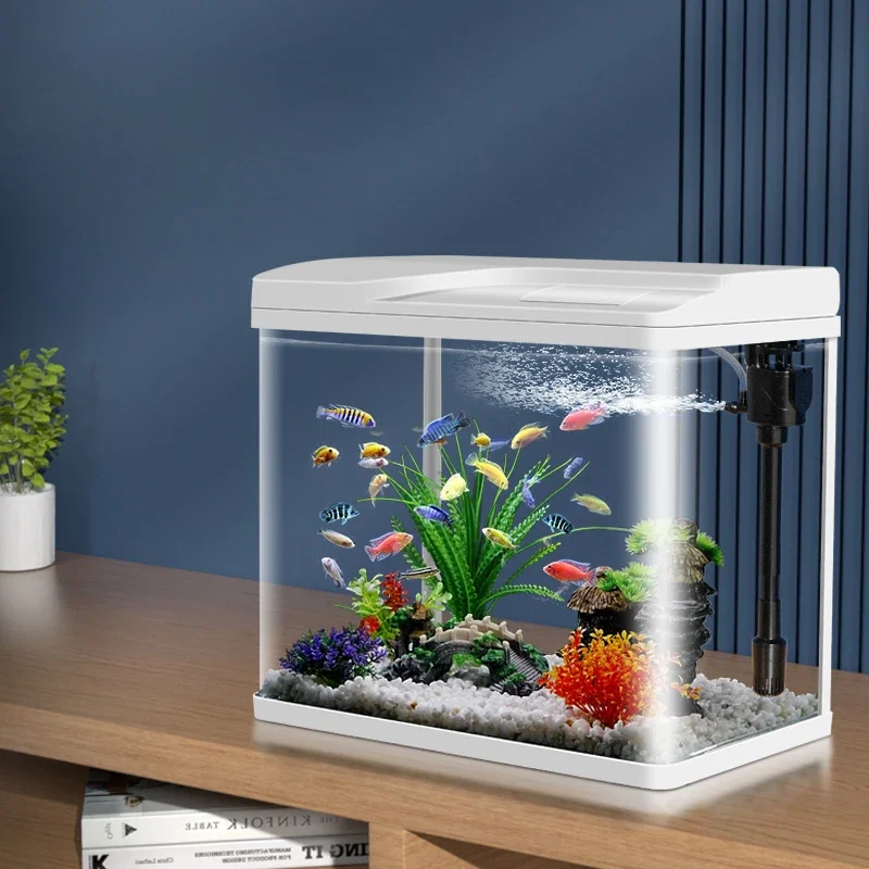 Living Room Small Aquariums Fish Tank Mini Desktop Home Box Aquariums Fish Tank Circulate Vivarium