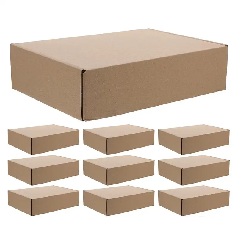 10pcs Brown Corrugated Cardboard Boxes Shipping Boxes Brown Corrugated Cardboard Boxes Moving Storage Box for Home Bussiness