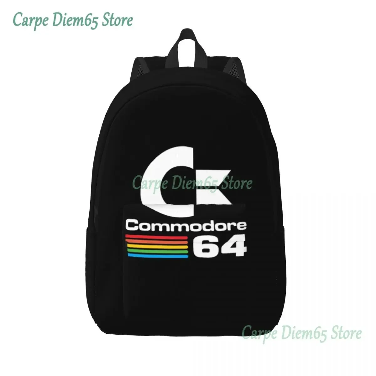 Retro Commodore 64 Travel Canvas Backpack Men Women School Computer Bookbag C64 Amiga Computer College Student Daypack Bags